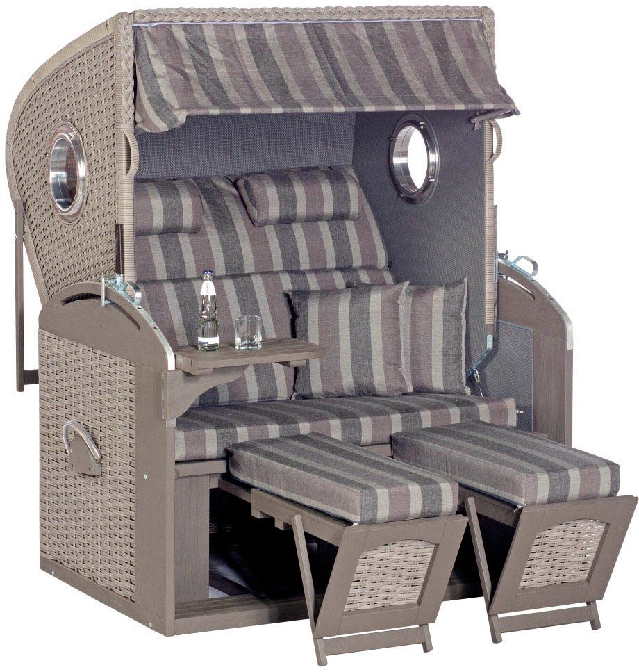 Müsing Strandkorb Sunny Smart Rustikal 305 Z Bullauge Comfort XL grau