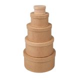 Artikelbild 1 für 5 Rayher rund Geschenkboxen-Set braun, Artikelnummer 779233