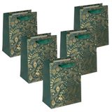 Artikelbild 1 für 5 SIGEL Geschenktaschen Golden ornaments on green Motiv 18,0 x 23,0 cm, Artikelnummer 387419