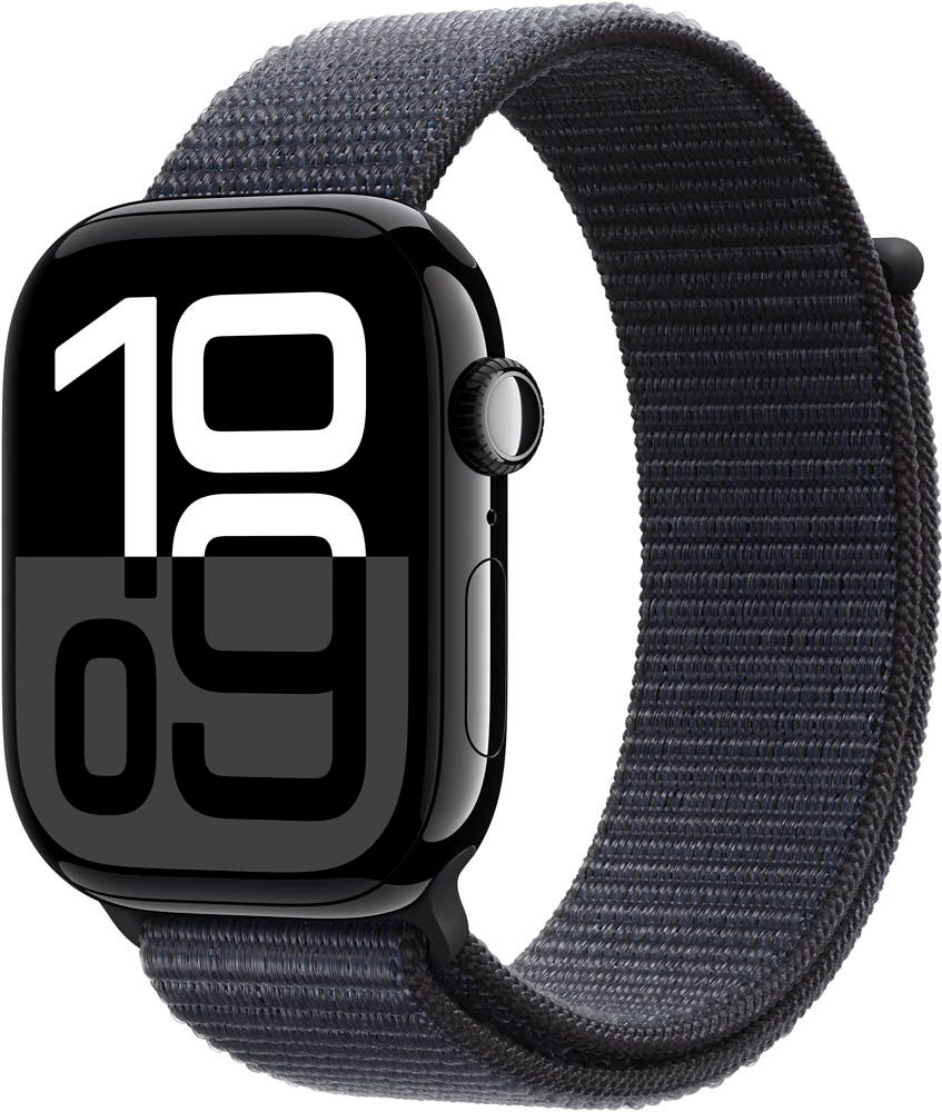 Apple Watch Series 10 46 mm Aluminium GPS Cellular Sport Loop tinte diamantschwarz buroshop24