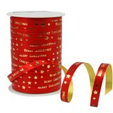Artikelbild 1 für PRÄSENT Geschenkband Merry Christmas matt rot/gold 10,0 mm x 100,0 m, Artikelnummer 537136