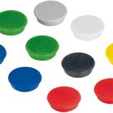 Artikelbild 1 für FRANKEN Haftmagnet Magnete farbsortiert, Kunststoff Ø 3,2 x 0,7 cm, 10 St., Artikelnummer 530776