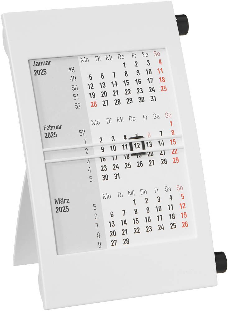 Tischkalender Drehkalender 2025/2026 weiß/schwarz >> büroshop24